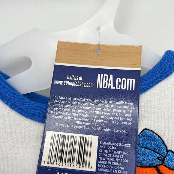 OKC THUNDER Baby Bibs Bows & Basketball 2-Pack Gift Set NBA White Blue NWT Cute - Picture 5 of 8